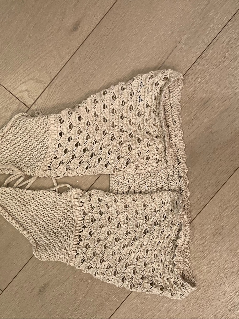 SHEIN Cream Crochet Knit Bralette Top
